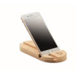 Support en bambou pour tablette et portable Support Duo Tablette couleur bois deuxième vue principale