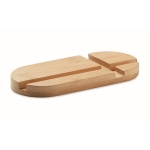 Support en bambou pour tablette et portable Support Duo Tablette couleur bois troisième vue