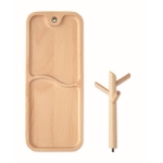 Organiseur d'objets en bois avec votre logo d'entreprise Neat couleur bois sixième vue