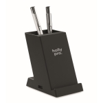 Pot à crayons avec chargeur sans fil et support de téléphone Tech couleur noir deuxième vue principale