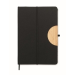 Carnet rigide avec support téléphone A5 avec pages lignées Support Eco couleur noir quatrième vue