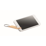Porte-clés promotionnel en bambou avec support téléphone Phone Support couleur bois