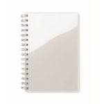 Carnets personnalisés recyclés A5 avec des pages lignées Colors RPET couleur blanc