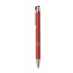 Stylo personnalisés en alu recyclé avec encre bleue Aster Recycled couleur rouge troisième vue