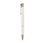 Stylo personnalisés en alu recyclé avec encre bleue Aster Recycled couleur blanc troisième vue