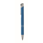 Stylo personnalisés en alu recyclé avec encre bleue Aster Recycled couleur turquoise troisième vue