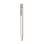 Stylo personnalisés en alu recyclé avec encre bleue Aster Recycled couleur argenté