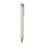 Stylo personnalisés en alu recyclé avec encre bleue Aster Recycled couleur argenté quatrième vue