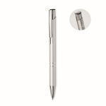 Stylo personnalisés en alu recyclé avec encre bleue Aster Recycled couleur argenté sixième vue