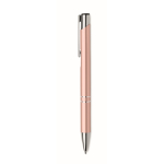 Stylo personnalisés en alu recyclé avec encre bleue Aster Recycled couleur or rose troisième vue