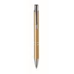 Stylo personnalisés en alu recyclé avec encre bleue Aster Recycled couleur doré deuxième vue