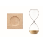 Sablier de 5 minutes avec base personnalisable Time couleur beige quatrième vue