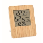 Station météorologique multifonction en bambou personnalisable Suncity couleur bois