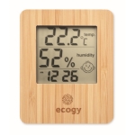 Station météorologique multifonction en bambou personnalisable Suncity couleur bois quatrième vue principale