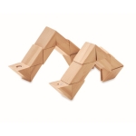Casse-tête en bois flexible de formes à créer, pochette en coton Woody couleur bois troisième vue