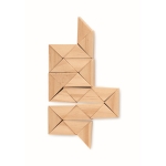 Casse-tête en bois flexible de formes à créer, pochette en coton Woody couleur bois neuvième vue