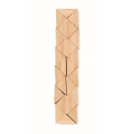 Casse-tête en bois flexible de formes à créer, pochette en coton Woody couleur bois