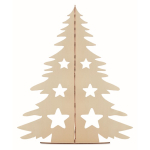 Sapin de Noël en bois personnalisable avec aquarelles et pinceau Paint couleur bois quatrième vue