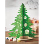 Sapin de Noël en bois personnalisable avec aquarelles et pinceau Paint couleur bois vue d'ambiance principale
