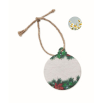 Décoration de Noël ronde personnalisée avec papier ensemencé SeedGrow couleur blanc