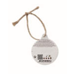 Décoration de Noël ronde personnalisée avec papier ensemencé SeedGrow couleur blanc deuxième vue