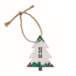 Décoration en forme de sapin de Noël avec papier ensemencé SeedGrow couleur blanc vue avec zone d'impression