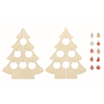 Ensemble petit sapin de Noël et 10 décorations Xmas couleur bois deuxième vue