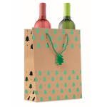 Sac en papier kraft original avec imprimé de Noël Gift Sparkle couleur vert septième vue