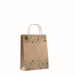 Sac cadeau de Noël en papier recyclé petit format Surprise Small couleur naturel