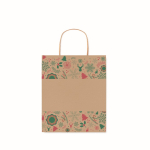 Sac cadeau de Noël en papier recyclé petit format Surprise Small couleur naturel troisième vue