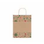 Sac cadeau de Noël en papier recyclé format moyen Surprise Medium couleur naturel troisième vue