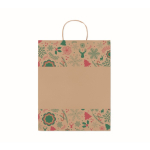 Sac cadeau de Noël en papier avec logo grand format Surprise Large couleur naturel deuxième vue