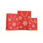 Sac cadeau avec flocons de neige petit format Snowflake Small couleur rouge deuxième vue d'ambiance