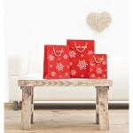 Sac cadeau avec flocons de neige petit format Snowflake Small couleur rouge vue d'ambiance principale