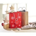 Sac cadeau publicitaire avec flocons format moyen Snowflake Medium couleur rouge vue d'ambiance