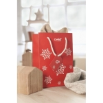 Sac cadeau publicitaire avec flocons format moyen Snowflake Medium couleur rouge deuxième vue principale