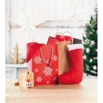 Sac cadeau publicitaire avec flocons format moyen Snowflake Medium couleur rouge quatrième vue d'ambiance