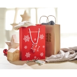 Sac cadeau publicitaire avec flocons format moyen Snowflake Medium couleur rouge vue d'ambiance principale