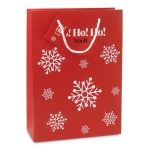 Sac cadeau de Noël avec flocons de neige grand format Snowflake Large couleur rouge vue principale