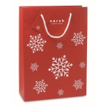 Sac cadeau de Noël avec flocons de neige grand format Snowflake Large couleur rouge deuxième vue principale