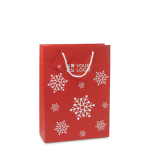 Sac cadeau de Noël avec flocons de neige grand format Snowflake Large vue avec zone d'impression