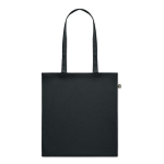 Sac en coton recyclé en couleur avec logo 140 g/m2 couleur noir sixième vue