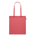 Sac en coton recyclé en couleur avec logo 140 g/m2 couleur rouge sixième vue