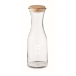 Grande bouteille en verre avec bouchon en liège 1 L Crystal Corkcap couleur transparent vue avec zone d'impression