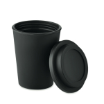 Verre avec double paroi en plastique 300 ml couleur noir vue latérale