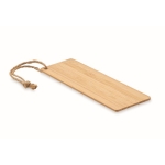 Marque-page rectangulaire en bambou avec cordon de merchandising Novel couleur bois