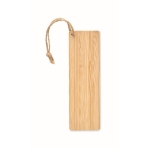 Marque-page rectangulaire en bambou avec cordon de merchandising Novel couleur bois deuxième vue