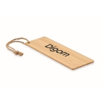 Marque-page rectangulaire en bambou avec cordon de merchandising Novel couleur bois vue principale