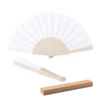 Éventail personnalisé en bambou et plastique recyclé Bamboo RPET couleur naturel quatrième vue