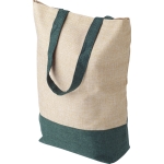Sac en polyester aspect lin avec fond coloré 150 g/m2 Sunset couleur vert deuxième vue